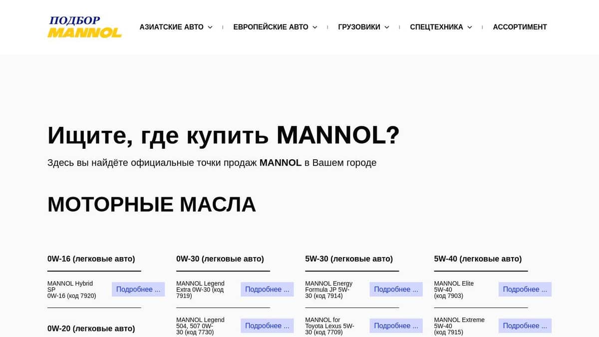 Где купить MANNOL?